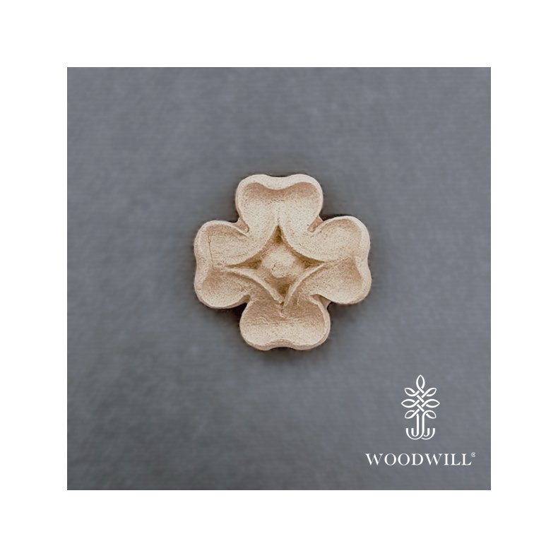Woodwill bjelig trudskring - 4,8 cm - decorative flower